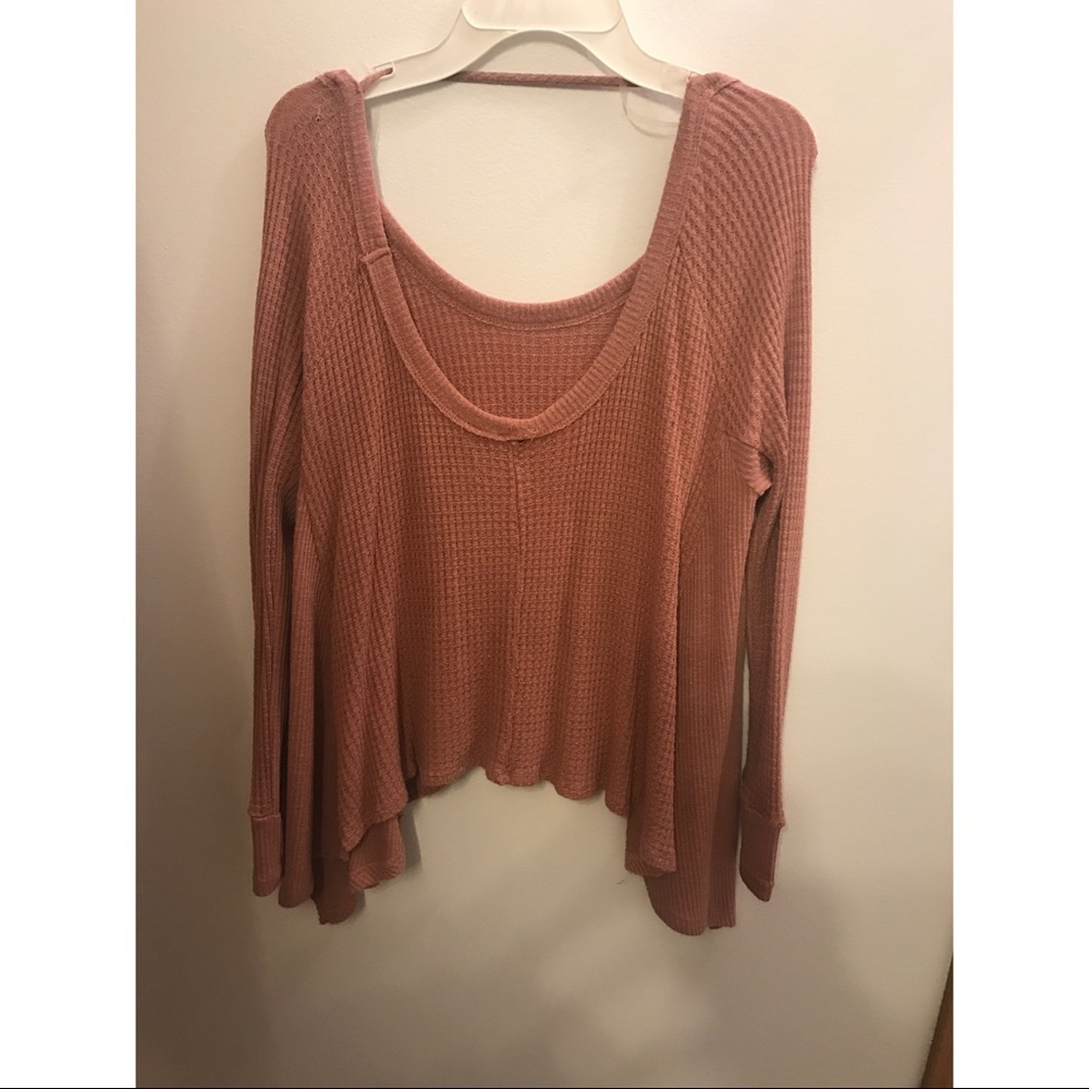 Loose fitting low back sweater